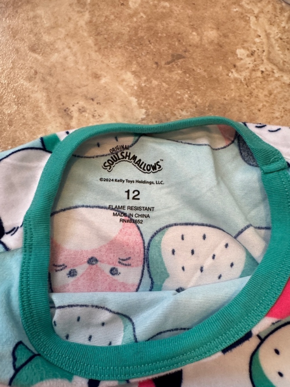 Girls kids long sleeve pajamas pjs lounge sleepwear size 10/12 3 piece set - Picture 7 of 7